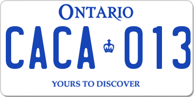 ON license plate CACA013