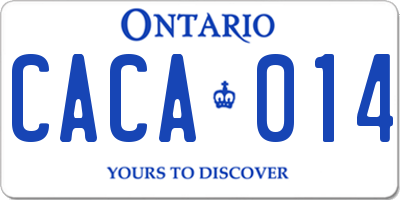 ON license plate CACA014