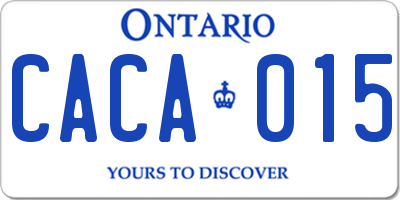 ON license plate CACA015