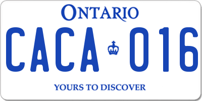 ON license plate CACA016