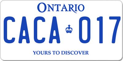 ON license plate CACA017