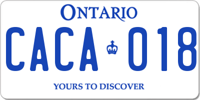 ON license plate CACA018