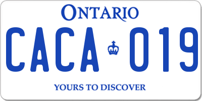 ON license plate CACA019