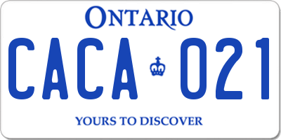 ON license plate CACA021