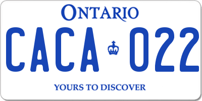 ON license plate CACA022