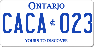 ON license plate CACA023