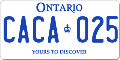 ON license plate CACA025