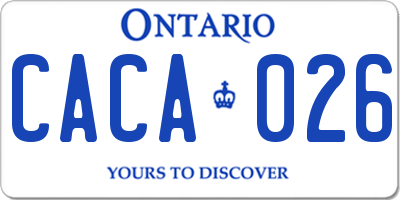 ON license plate CACA026