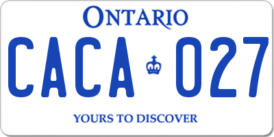 ON license plate CACA027