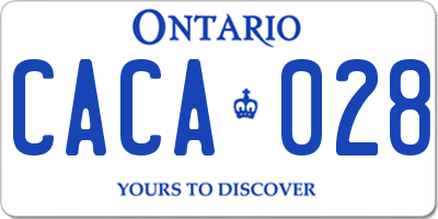 ON license plate CACA028