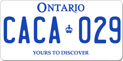 ON license plate CACA029