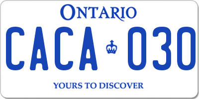 ON license plate CACA030