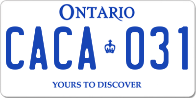 ON license plate CACA031