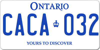 ON license plate CACA032