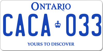 ON license plate CACA033