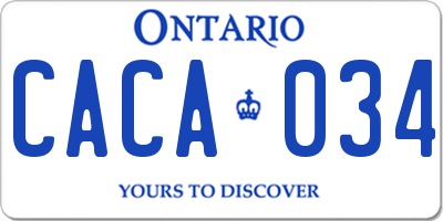 ON license plate CACA034