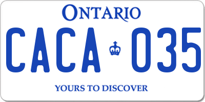 ON license plate CACA035