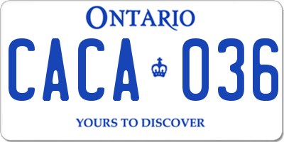 ON license plate CACA036