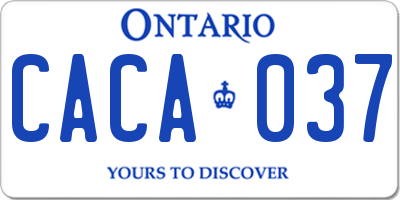 ON license plate CACA037