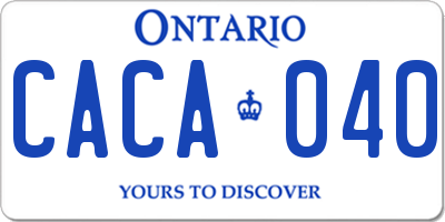 ON license plate CACA040