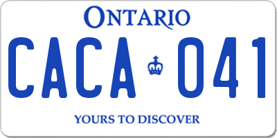 ON license plate CACA041