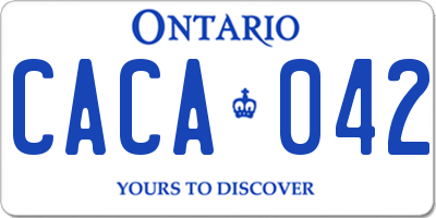 ON license plate CACA042