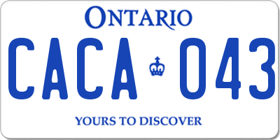 ON license plate CACA043