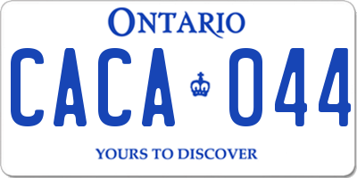 ON license plate CACA044