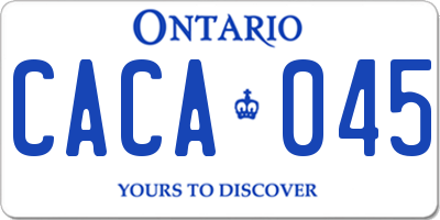 ON license plate CACA045