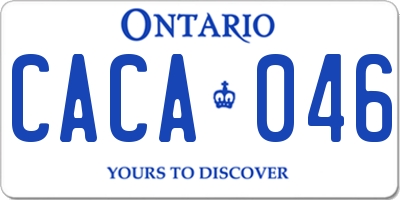 ON license plate CACA046