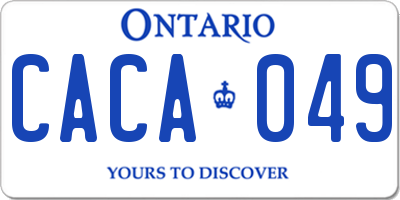 ON license plate CACA049