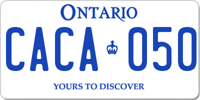 ON license plate CACA050