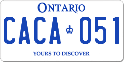 ON license plate CACA051