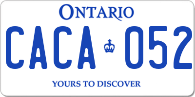 ON license plate CACA052