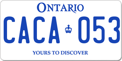 ON license plate CACA053