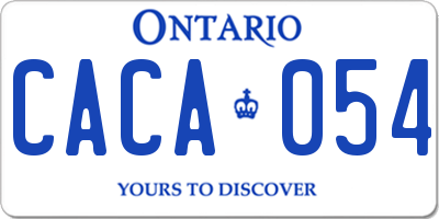 ON license plate CACA054