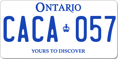 ON license plate CACA057