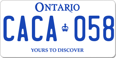 ON license plate CACA058