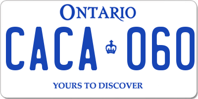 ON license plate CACA060