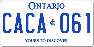 ON license plate CACA061