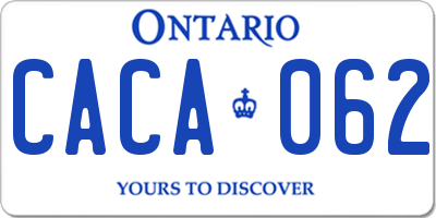 ON license plate CACA062