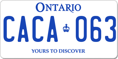 ON license plate CACA063