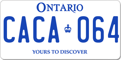 ON license plate CACA064