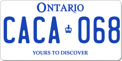 ON license plate CACA068