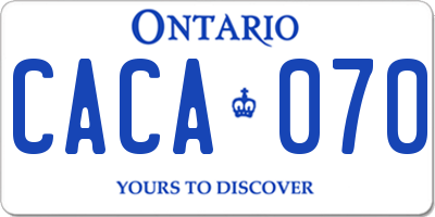 ON license plate CACA070