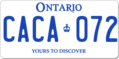 ON license plate CACA072