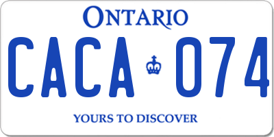 ON license plate CACA074