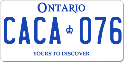 ON license plate CACA076