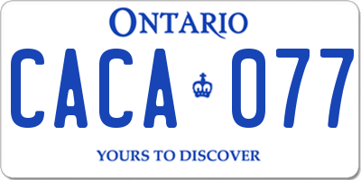 ON license plate CACA077