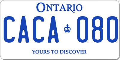 ON license plate CACA080